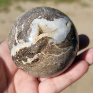 Beautiful gray agate sphere